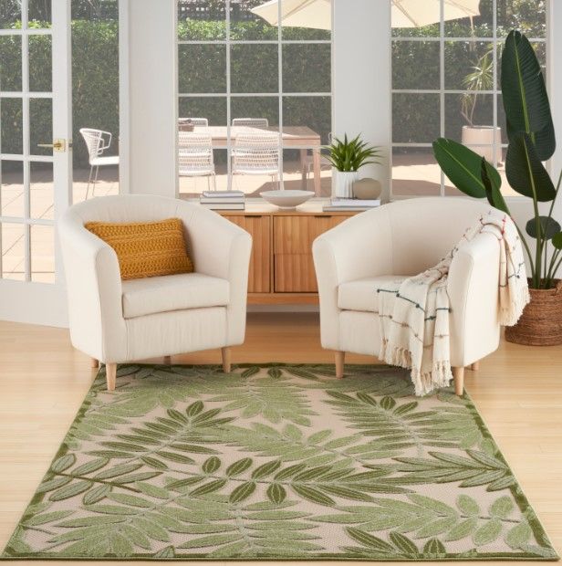 Nourison Home™ Aloha Ivory Green 5'x8' Style 2 Area Rug-1