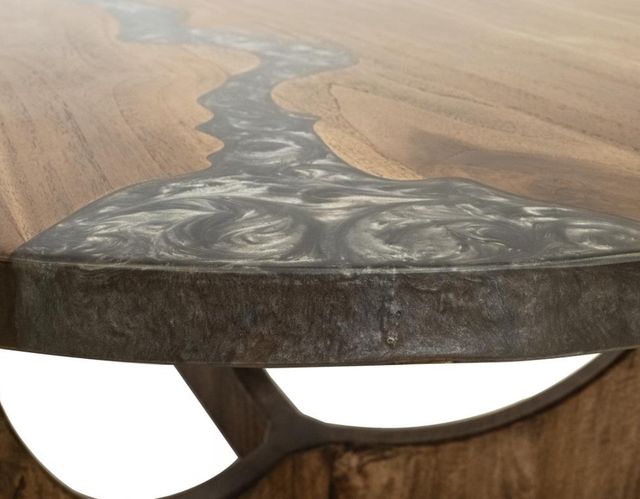 International Furniture Direct Silver Brown Cocktail Table-3