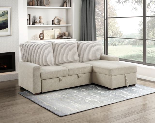 Homelegance® Gallatin 2-Piece Beige/Light Gray Right-Arm Facing Sectional and Chaise-1