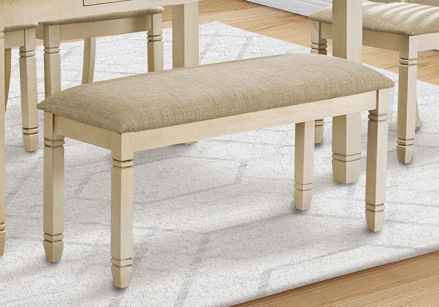 Monarch Specialties Inc. Beige Upholstered Accent Bench-1