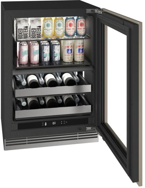 U-Line®  Home Collection 24" 4.9 Cu. Ft. Panel Ready Dual-Zone Beverage Center with Glass Door-4