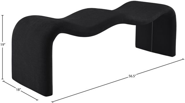 Meridian Furniture Willow Black Chenille Bench-3