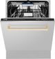 ZLINE Autograph Edition 24" Stainless Steel Built In Dishwasher with Polished Gold Handle-1
