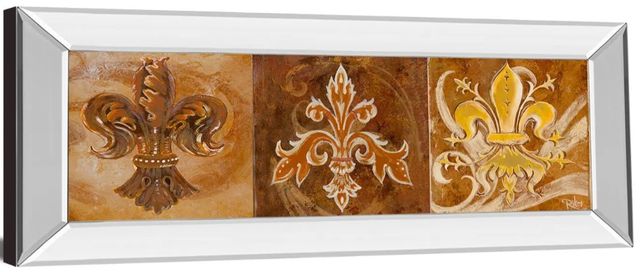 Classy Art Fleur De Lis Trio Il by Thomas Riker Mirror Framed Wall Art-1