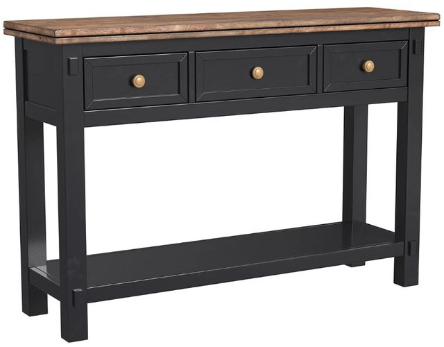 A-America® Stormy Ridge Chickory Top Sofa Table with Slate Black Base-0