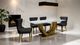 Furniture of America® Portanova 7-Piece Gold Dining Table Set with Black Chairs-1