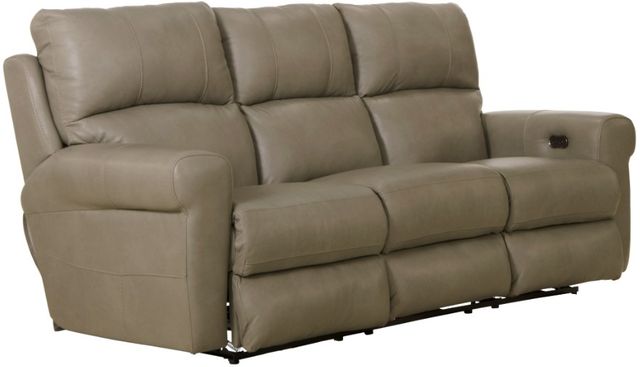 Catnapper® Torretta Putty Leather Power Lay Flat Reclining Sofa-0