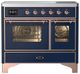 Ilve® Majestic III 40" Midnight Blue Pro Style Induction Range with Triple Glass Door and Copper Trim-0