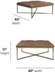 Flexsteel® Hamilton Medium Brown Ottoman with Brushed Brass Base-2