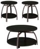 Coaster® Dacre 3-Piece Dark Charcoal Occasional Table with Black Nickel Accent Set-0