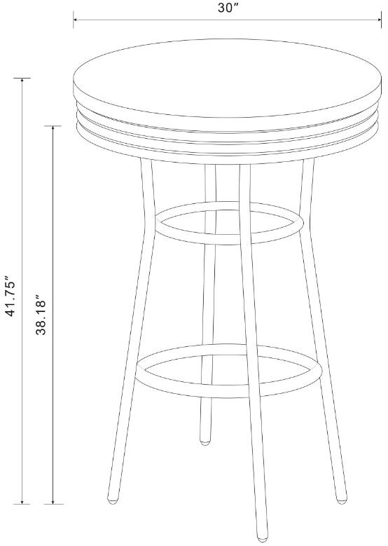 Coaster® Retro 3-Piece Silver/White Bistro Pub Bar Table Set-3