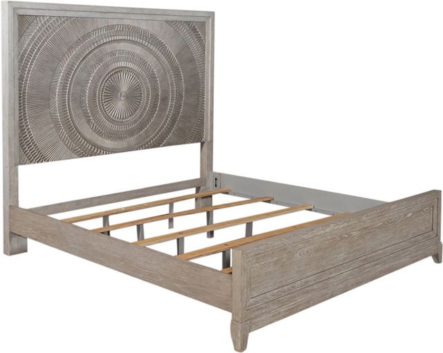 Liberty Furniture Belmar 3-Piece Silver Champagne/Washed Taupe California King Bedroom Set-2