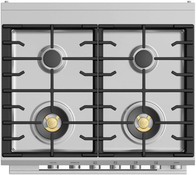 Fisher & Paykel Contemporary Series 9 30" Brushed Stainless Steel Pro Style Dual Fuel Range-1