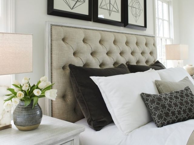 Lexington Home Oyster Bay Sag Harbor Beige King Tufted Upholstered Panel Bed-2