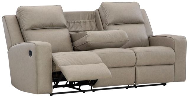 Signature Design by Ashley® Lavenhorne Pebble Manual Reclining Sofa with Drop Down Table-1