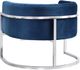 TOV Furniture Magnolia Navy Velvet Chair with Silver Base-1