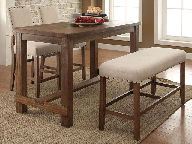 Furniture of America® Sania Rustic Oak Counter Height Table-1