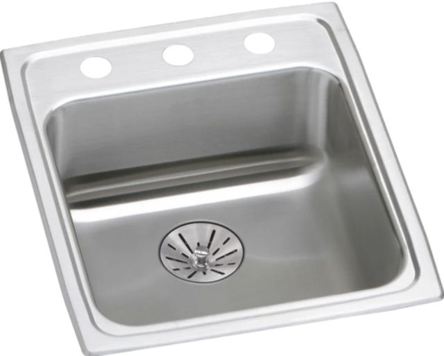 Elkay Lustertone® Classic Lustrous Satin 17" x 20" x 6-1/2" OS4-Hole Single Bowl Drop-In ADA Sink with Perfect Drain®-0