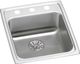 Elkay Lustertone® Classic Lustrous Satin 17" x 20" x 6-1/2" OS4-Hole Single Bowl Drop-In ADA Sink with Perfect Drain®-0
