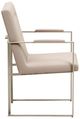 Michael Amini® Marin Brushed Stainless Steel/Greige Dining Arm Chair-3