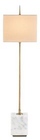 Currey & Company Thompson Brass/White Console Lamp-1