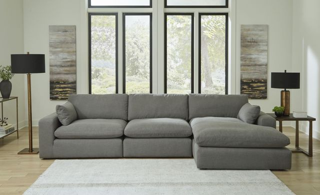 Benchcraft® Elyza 3-Piece Smoke Right-Arm Facing Sectional with Chaise-2