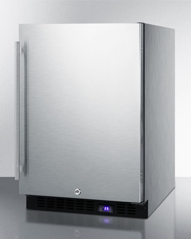 Summit® 24" 4.7 Cu. Ft. Stainless Steel Upright Freezer-1