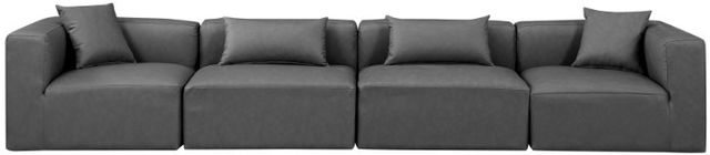 Meridian Furniture Cube 4-Piece Gray Vegan Leather Sofa -1