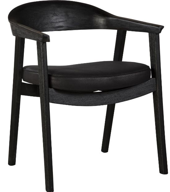 Nest Home Collections Vanessa Matte Black/Black Faux Leather Arm Chair-0