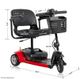 Mega Motion Rascal® Venture Black/Red 3-Wheel Mobility Scooter -1