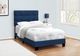 Monarch Specialties Inc. Navy Blue Twin Upholstered Panel Youth Bed-3