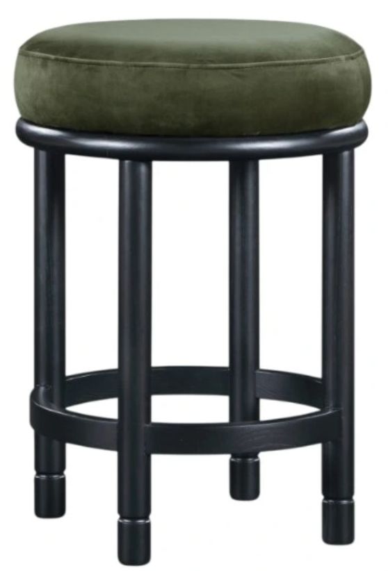 Meridian Furniture Monette Green/Black Upholstered Counter Stool-0