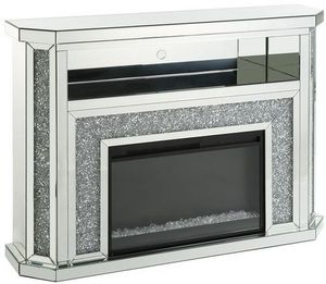ACME Furniture Noralie Diamond/Mirrored Fireplace with LED