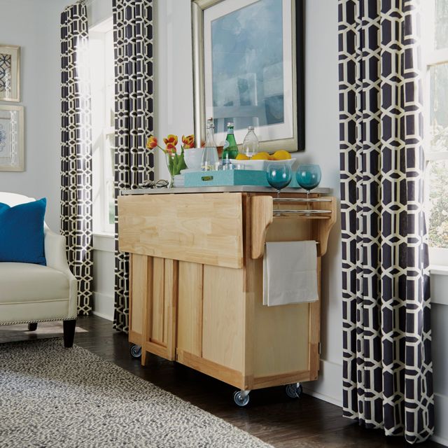 homestyles® General Line Natural/Stainless Steel Kitchen Cart-4