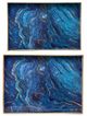 A & B Home Modern Chic 2-Piece Blue Rectangular Tray Set-2