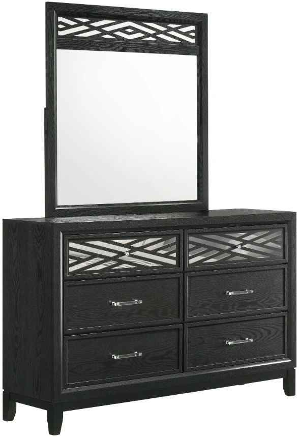 New Classic® Home Furnishings Obsidian Black Dresser and Mirror-0
