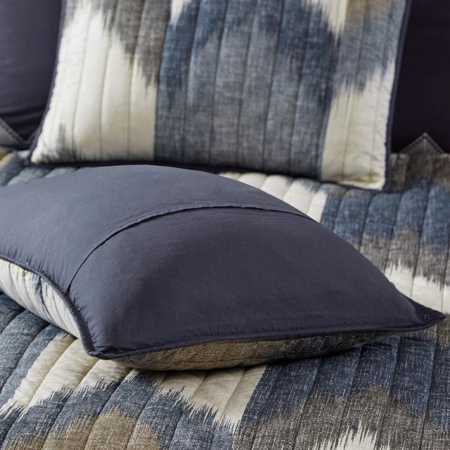 Olliix by INK+IVY 3 Piece Navy King/California King Alpine Printed Cotton Coverlet Set-4