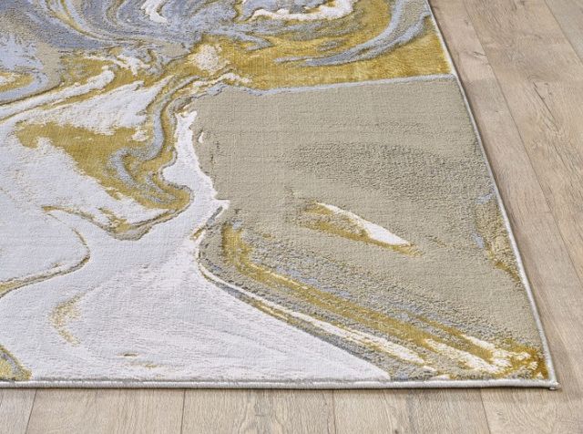 KAS Rugs Luna Blue/Ivory Illusions 5'x8' Area Rug-1