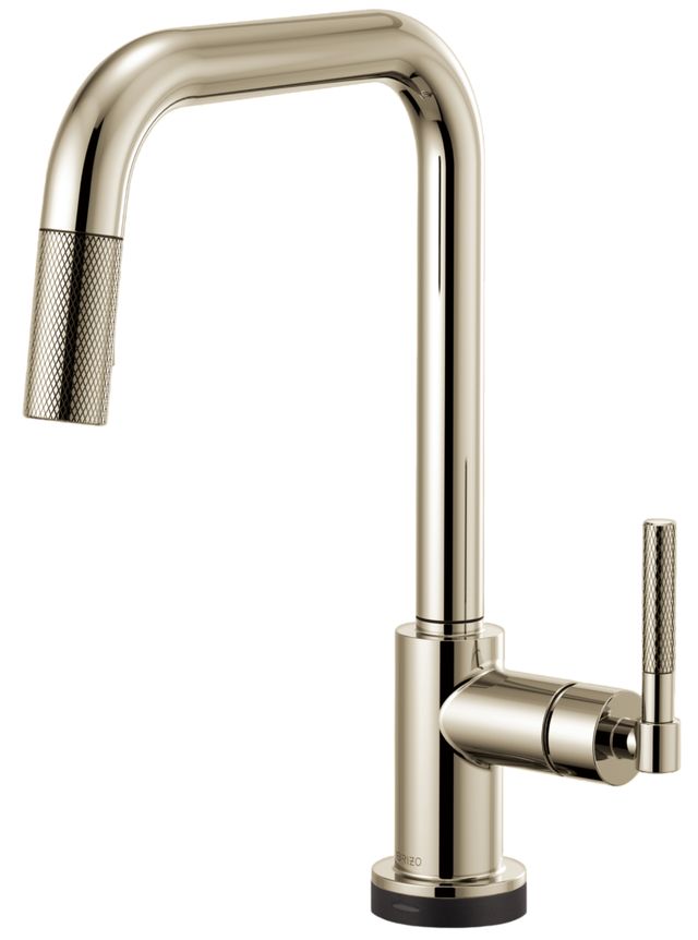 Brizo Litze® Brilliance® Polished Nickel SmartTouch® Pull-Down Kitchen Faucet with Square Spout and Knurled Handle-0