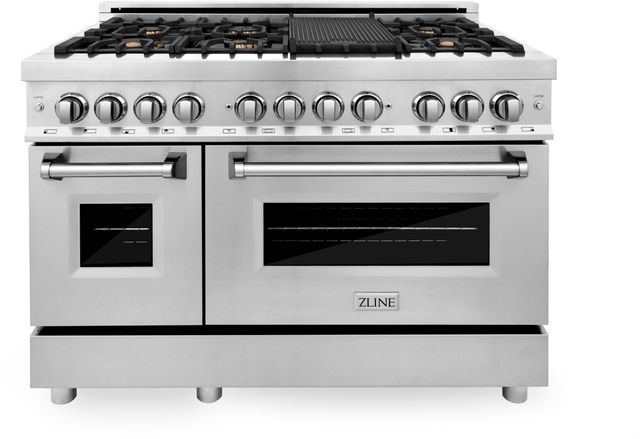 ZLINE 48" Stainless Steel Pro Style Dual Fuel Range-0
