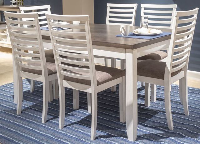 Liberty Furniture Brook Bay 7-Piece White Leg Table Set-0