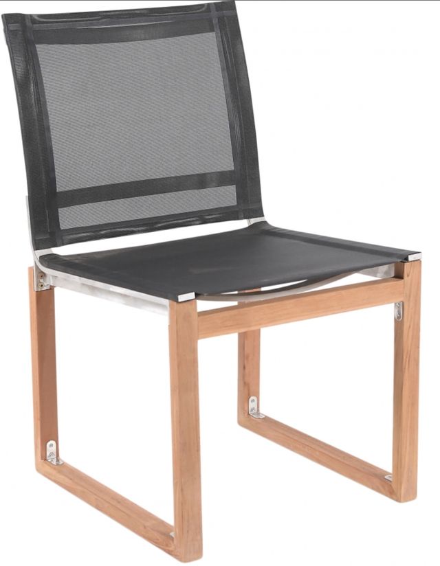 Meridian Furniture Tulum Black Fabric Outdoor Dining Side Chair-0
