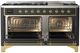 Ilve® Majestic III 60" Graphite Matte Pro Style Dual Fuel Liquid Propane Range with Triple Glass Door and Brass Trim-1