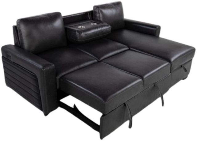 Global Furniture USA U1830 Blanche Black/Charcoal Sleeper Sofa with USB-0