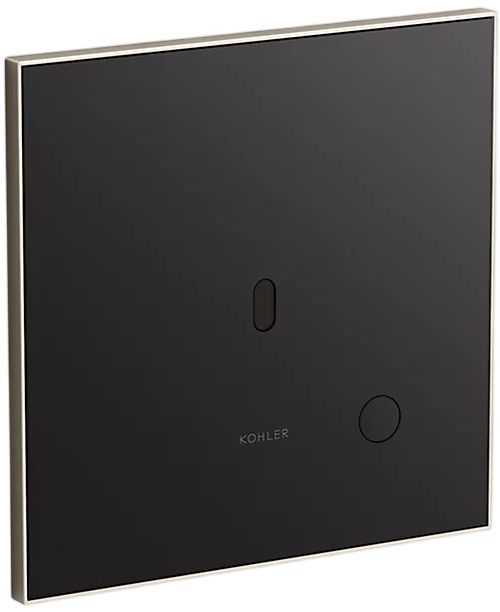 KOHLER® Mach Flex™ Black/Vibrant Brushed Nickel  Glass Faceplate for Concealed Touchless Toilet Flushometer, Dual-Flush (1.1 / 1.6 Gpf)-0