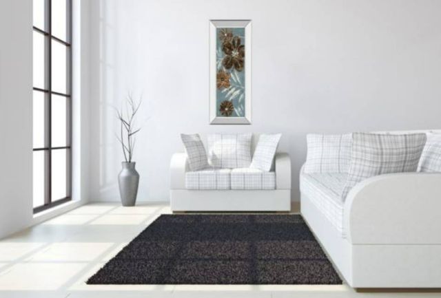 Classy Art Denim Garden II by Maria Donovan Mirror Framed Wall Art-3