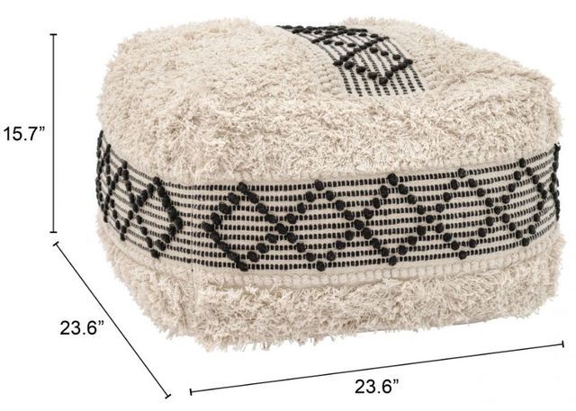Zuo® Modern Pisco Beige Black Ottoman-3