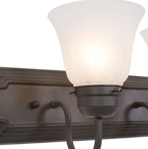 YHD Alabaster/Dark Brown 2-Light Incandescent Bathroom Vanity Lighting-3