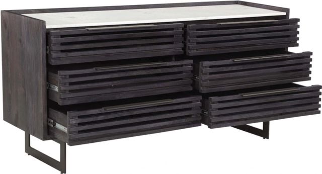 Moe's Home Collection Paloma Charcoal Grey Dresser with White Marble Top-1