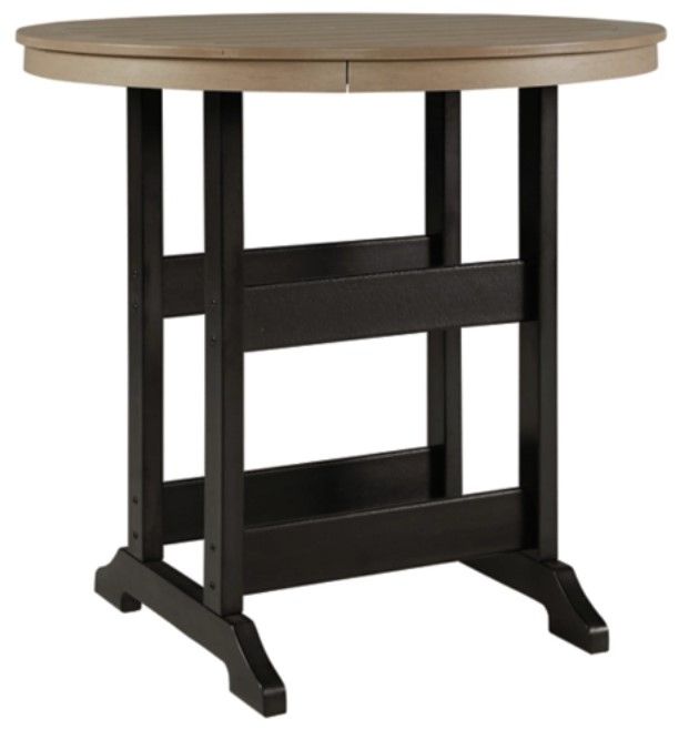 Signature Design by Ashley® Fairen Trail Driftwood Outdoor Bar Table with Black Base